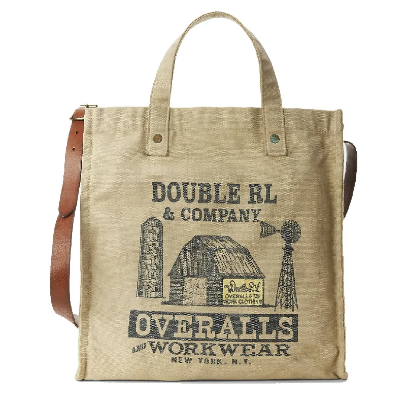Durable And Cheap Bags RRL by Ralph Lauren Logo Canvas Carpenter Tote Greige