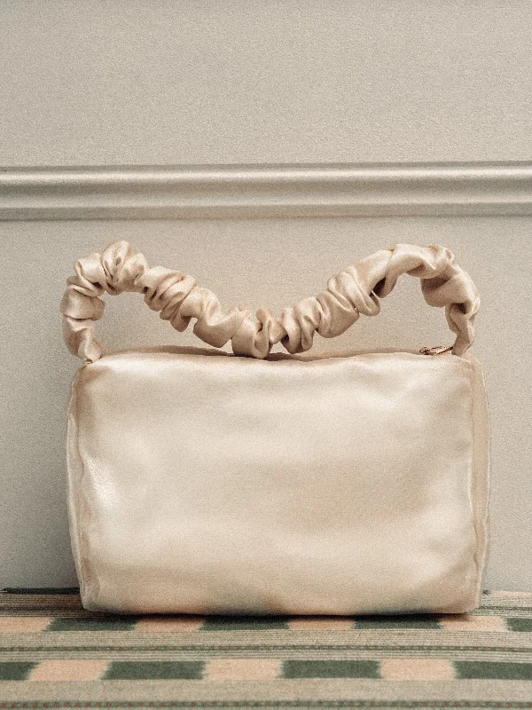 Genuine Bags On Clearance Sale Ruched Organza Mini Bag | Cream