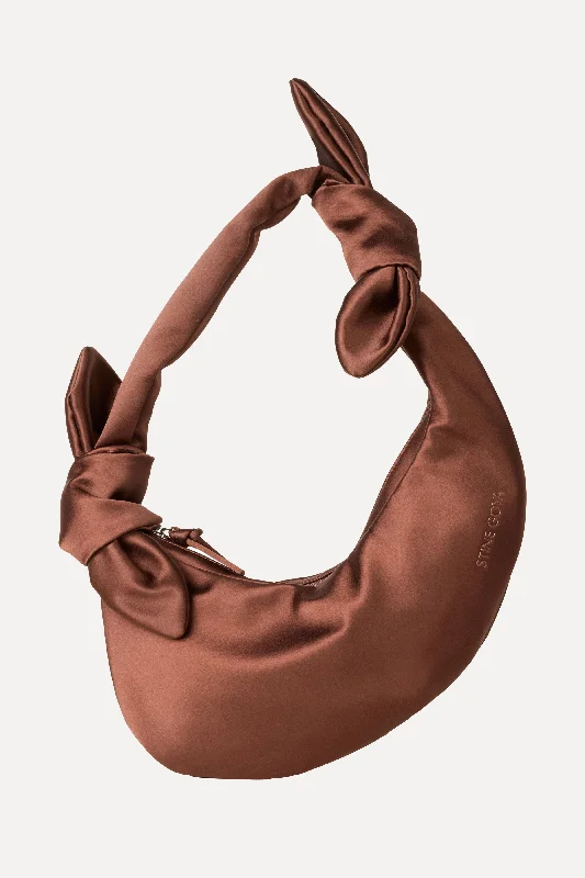 Seasonal Sale Bags Satin Knotted Satchel - Chocolate