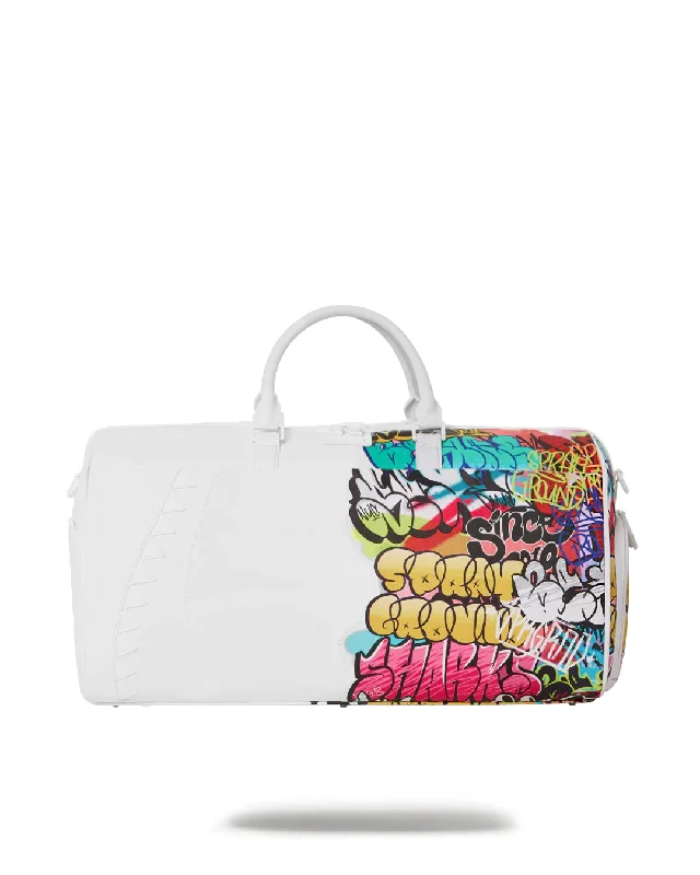 Festival Bags For Concerts And Events Sprayground Bag HALF GRAFF DUFFLE  White