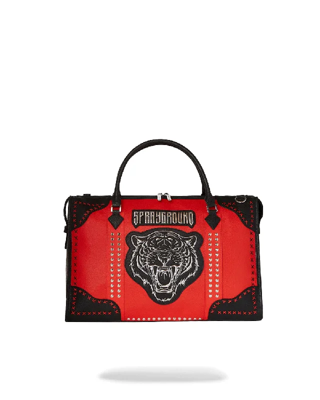 Stylish Bags For Fashion Influencers And Bloggers Sprayground  TIGER PUNK TRIANGLE DUFFLE