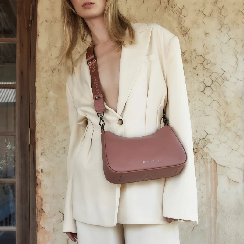Senior Travelers Status Anxiety Look Both Ways Bag Dusty Rose