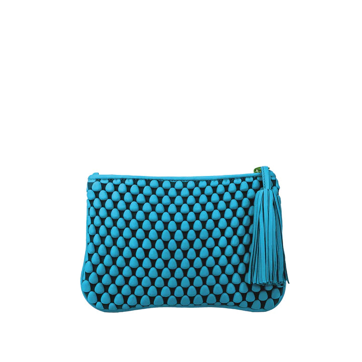 Additional Time-Limited Offers Tissa Fontaneda Bavarian Blue Spanish Nappa Leather Large Pochette