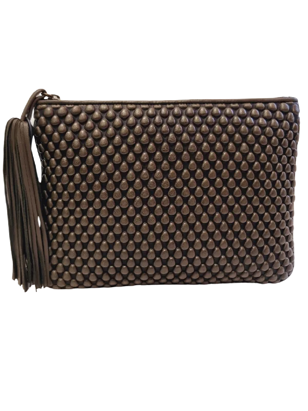Crazy Discounts, Hurry Up Tissa Fontaneda Loden Green Spanish Nappa Leather XL Pochette
