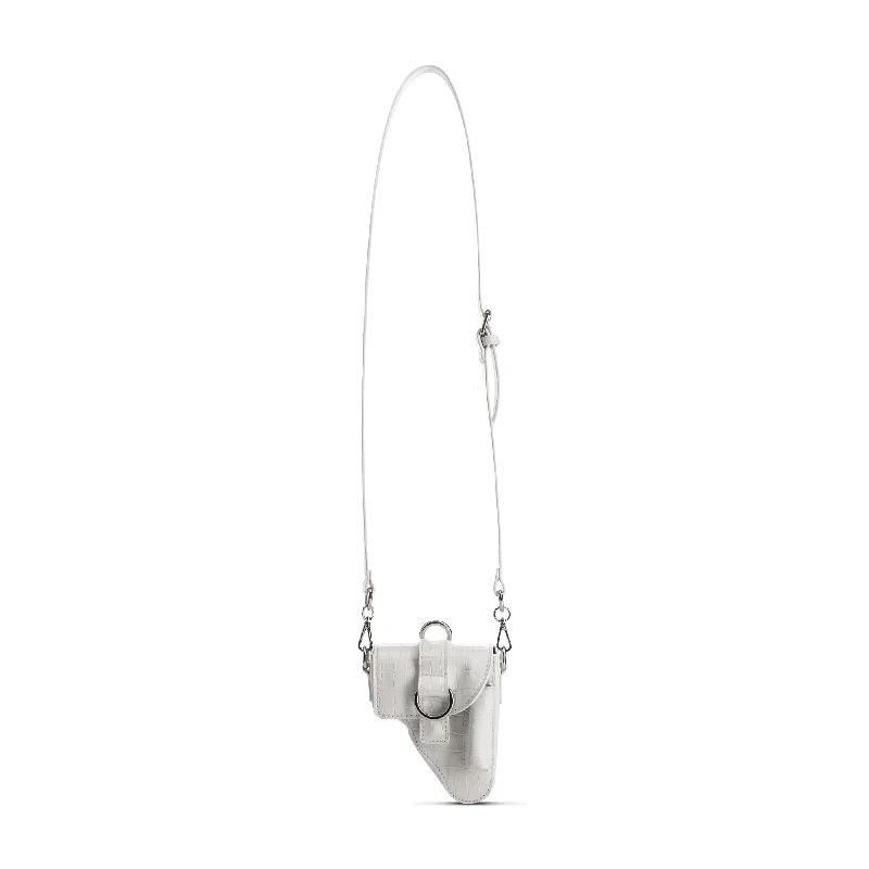 Luxury Bags For Working Professionals White Leather Multi Purpose Mini Bag