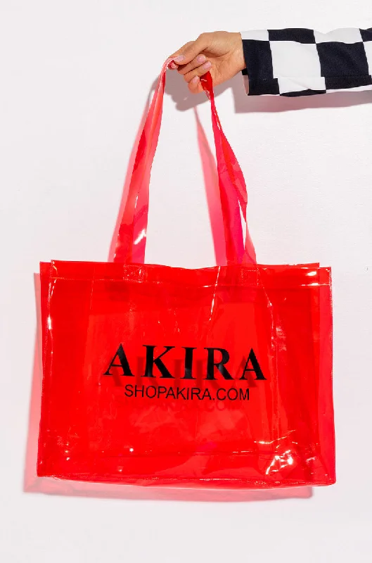 Affordable Bags For Budget Shoppers AKIRA PVC SHOPPING BAG IN RED