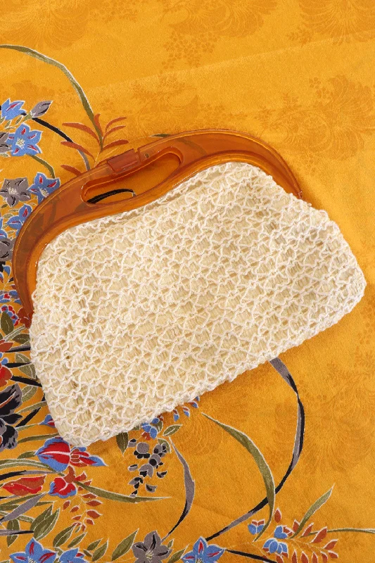 Flash Sale On Premium Bags Amber Framed Woven Clutch