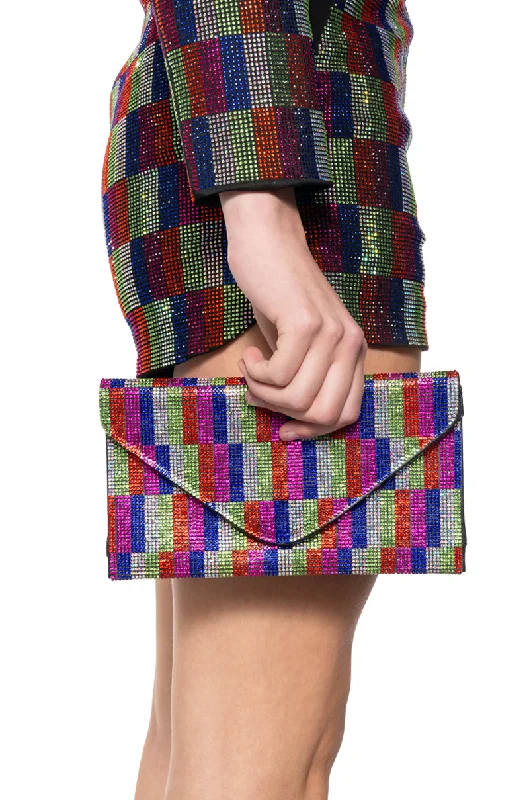 Luxury Bags With Premium Materials And Craftsmanship BELEN RHINESTONE CLUTCH