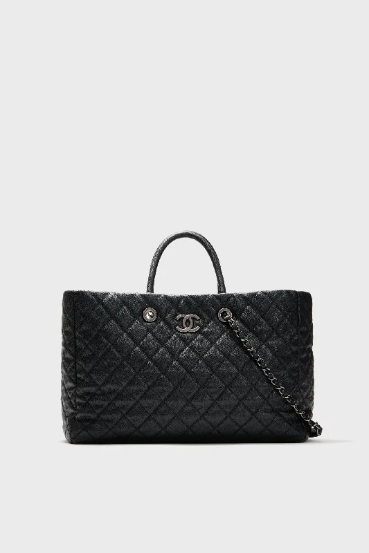 Flash Sales On Premium And High-Quality Bags CHANEL Black Caviar Coco Allure Shopping Tote