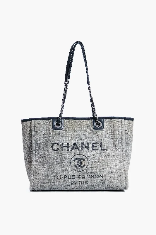 Luxury Seekers CHANEL Grey Deauville MM Chain Tote
