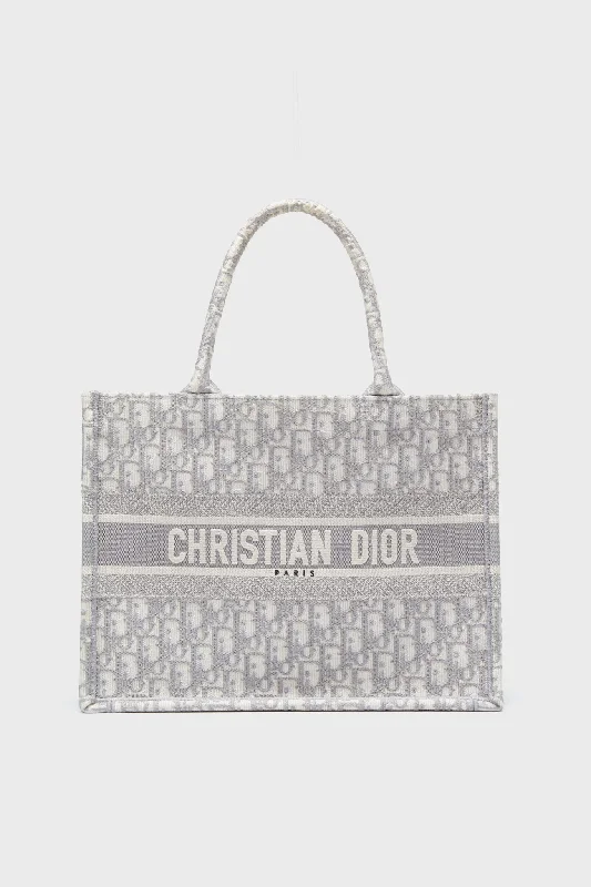 Minimalist Leather Bag For Modern Aesthetics Dior Grey Oblique Medium Book Tote