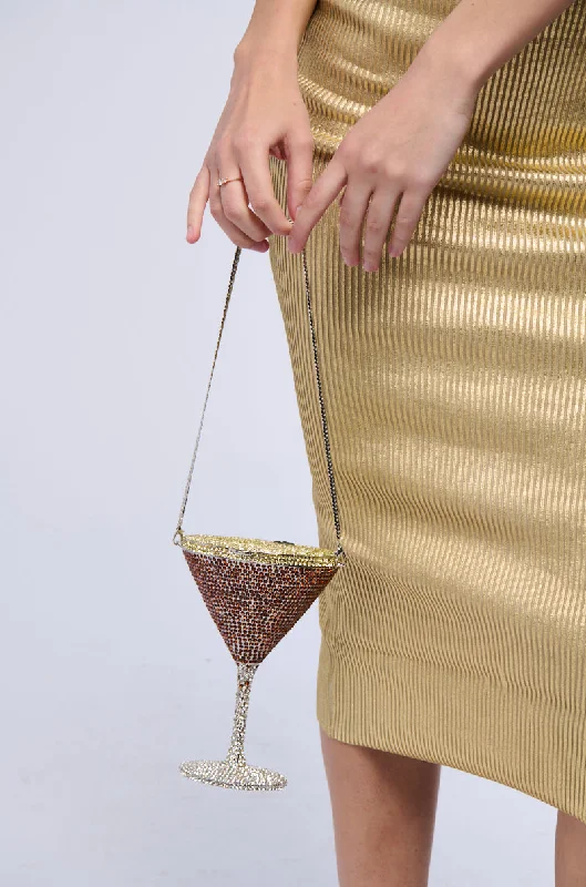 Clearance-Priced Bags ESPRESSO MARTINI PLEASE BLINGED CLUTCH