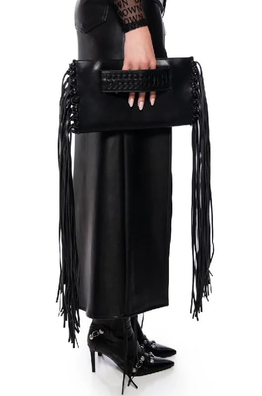 Bags With Limited-Time Deals FINER THINGS FRINGE CLUTCH