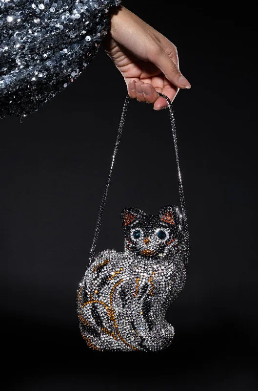 Designer Bags For Luxury Collectors HERE KITTY KITTY RHINESTONE CLUTCH