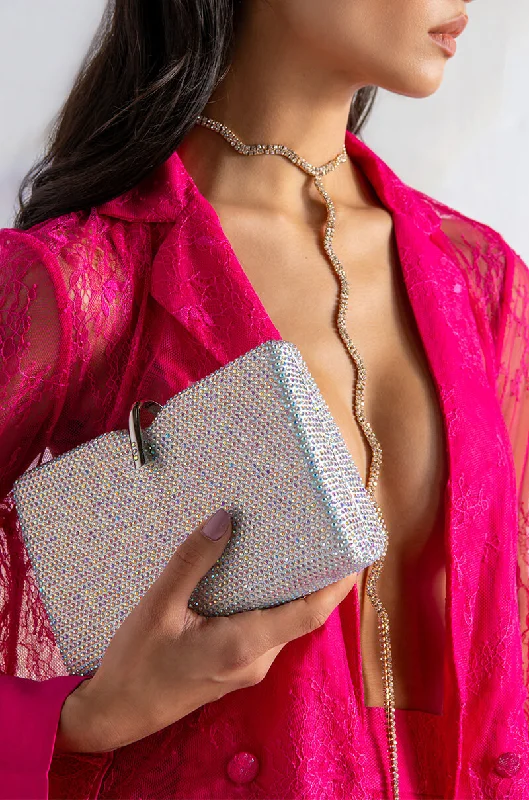 Bags For Personalized Gifts KEEP A SECRET WHITE AB CLUTCH