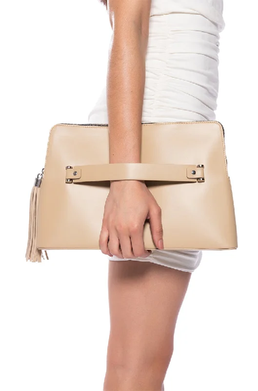 Lightweight Bags For Senior Travelers LONDON CALLING FAUX LEATHER CLUTCH
