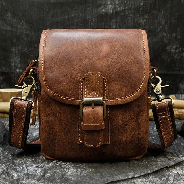 Lightweight Bags For Senior Travelers Genuine Leather Small Satchel Bag