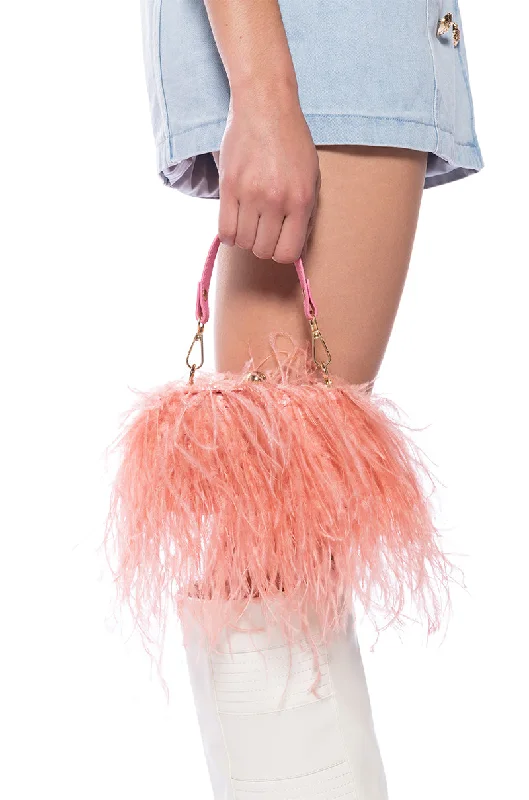 Elegant Bags For Formal Events And Luxury Occasions MIDNIGHT IN PARIS FEATHER CLUTCH