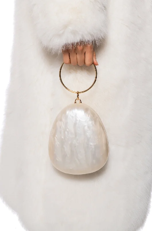 Odor-Resistant And Budget Bags MOTHER OF PEARL ACRYLIC CLUTCH