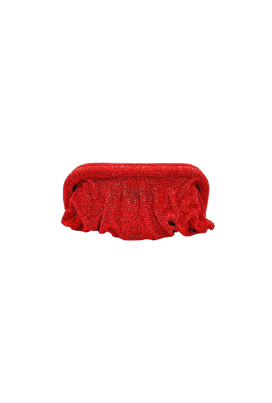 Discounted Designer Bags On Sale Red Rhinestone Clutch