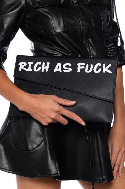 Designer-Inspired Bags At Budget-Friendly Prices RICH AS FUCK MEDIUM CLUTCH