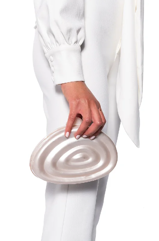 Lightweight And Affordable Bags SHE SELLS SEA SHELLS ACRYLIC CLUTCH