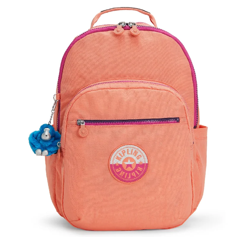 New Year Party Bag For Celebrations Kipling Seoul Large Nylon 15" Laptop Backpack Cool Coral Shade