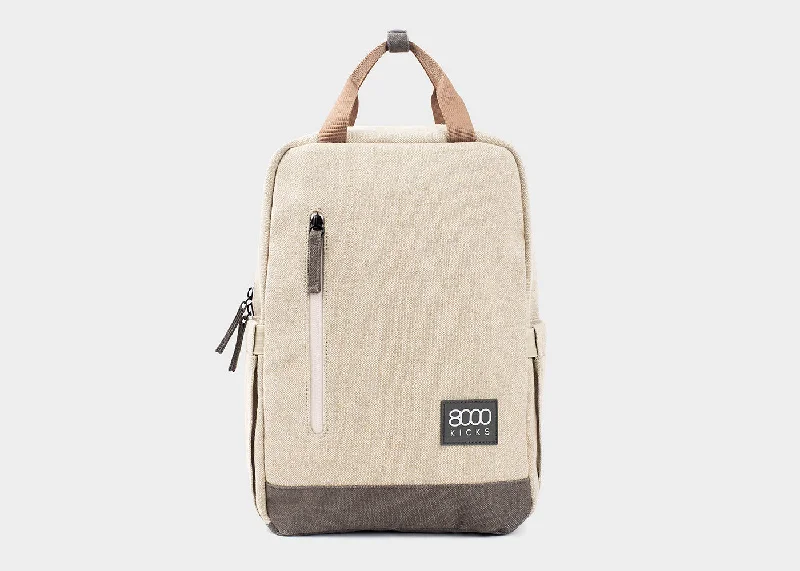 Vintage Bags For Retro And Classic Fashion Lovers Small Hemp Backpack in Beige and Green