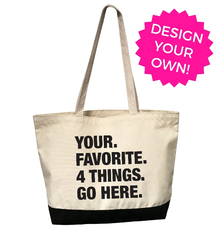 Luxury Bags For Working Professionals 4 THINGS® Personalized Tote Bag (Custom Pre-Order)