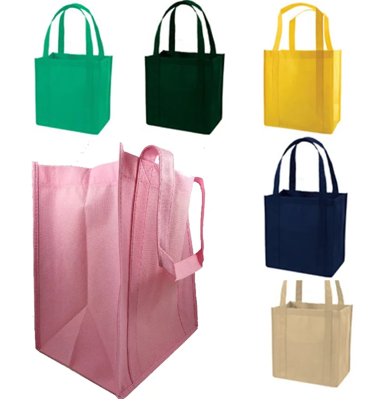 Evening Events 50 ct Reusable Grocery Bag / Shopping Tote with PL Bottom - Pack of 50