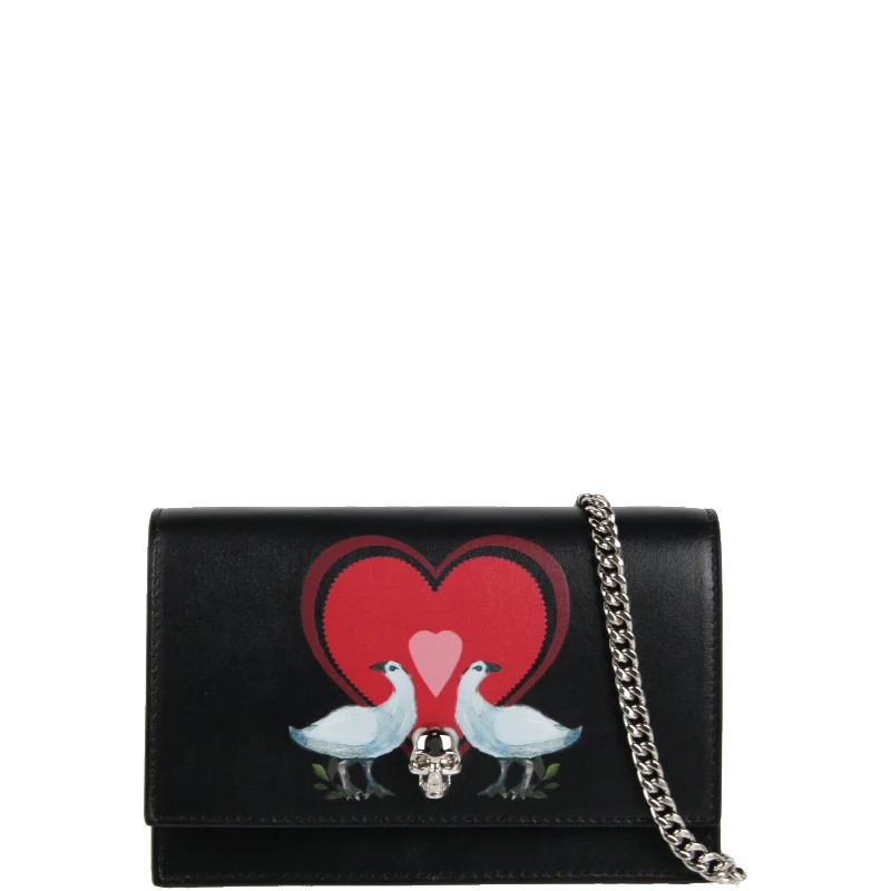 Holiday Gift Bags For Christmas Skull Mini Bag Heart, Black
