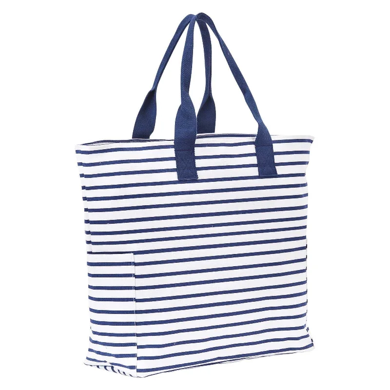 Discounted Designer Bags For Clearance Sale Bateau Stripe Navy Carryall