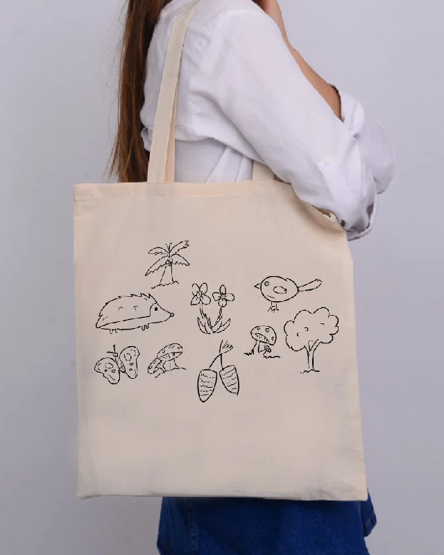 Trendy Bags For Sales Black Color Jungle Tote Bag (Advance Level) - Coloring-Painting Bags for Kids Trendy Bags For Sales Black Color Jungle Tote Bag (Advance Level) - Coloring-Painting Bags for Kids
