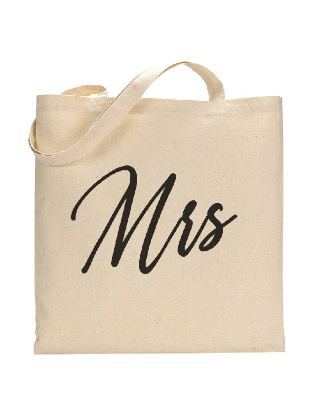 Bags With Seasonal Sales Black Color Mrs Tote Bag - Bridal-Wedding Tote Bags
