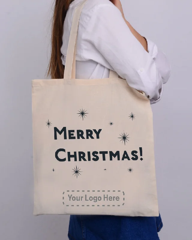 Chic Bags For Office Professionals And Urban Dwellers Black Color Stars Merry Christmas Tote Bag - Christmas Bags
