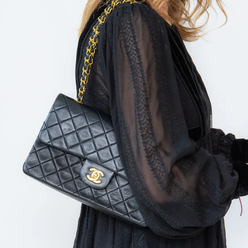 Compact Bags For Minimalist Travelers Chanel Vintage Black Medium Classic Double Flap Bag