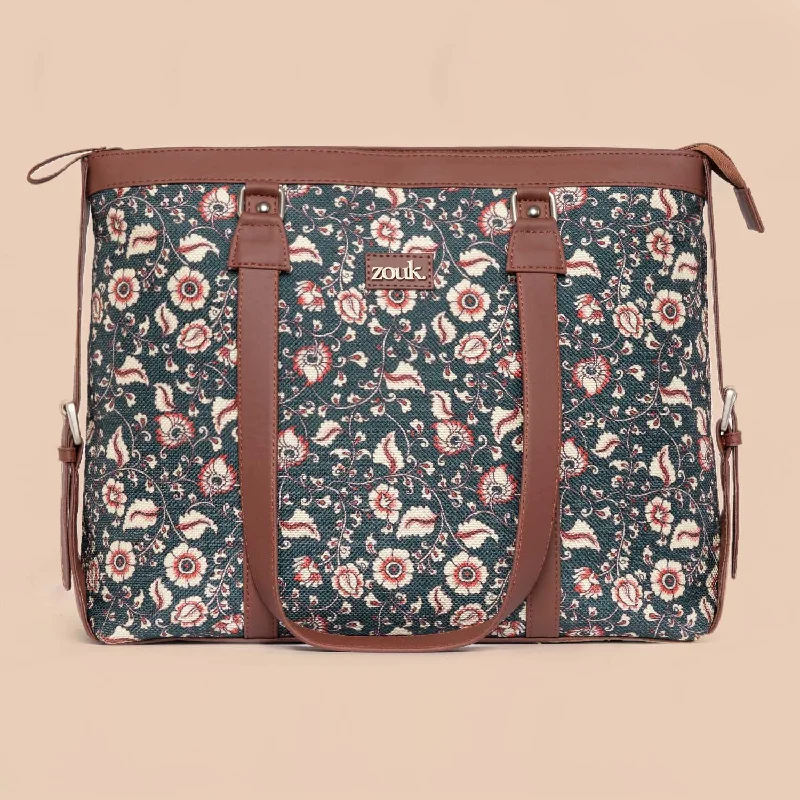 Designer Bags For Luxury Collectors With Offers Chittoor Blue Kalamkari Women's Office Bag