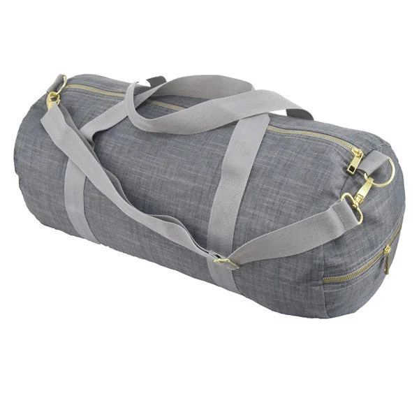 Cozy Handbags With Clearance Prices Gray Chambray Weekender Duffle