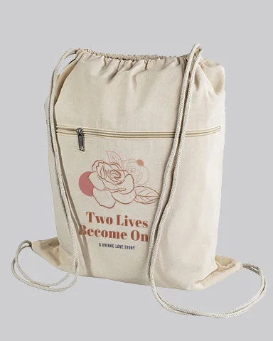 Chic And Clearance-Priced Tote Bags Customized Zippered Cotton Canvas Drawstring Bag - Personalized Drawstring With Your Logo