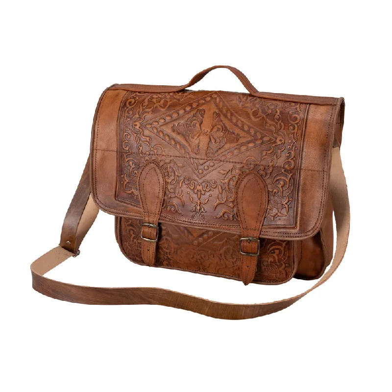 Clearance Bags For Budget Shoppers Embossed Leather Briefcase | Brown