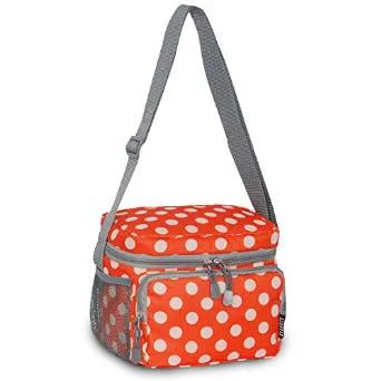 Chic And Clearance-Priced Tote Bags Everest Cooler Lunch Bag - Orange/White Dot