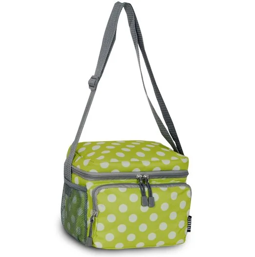 Clearance-Priced Bags Everest Cooler Lunch Bag - Lime/White Dot