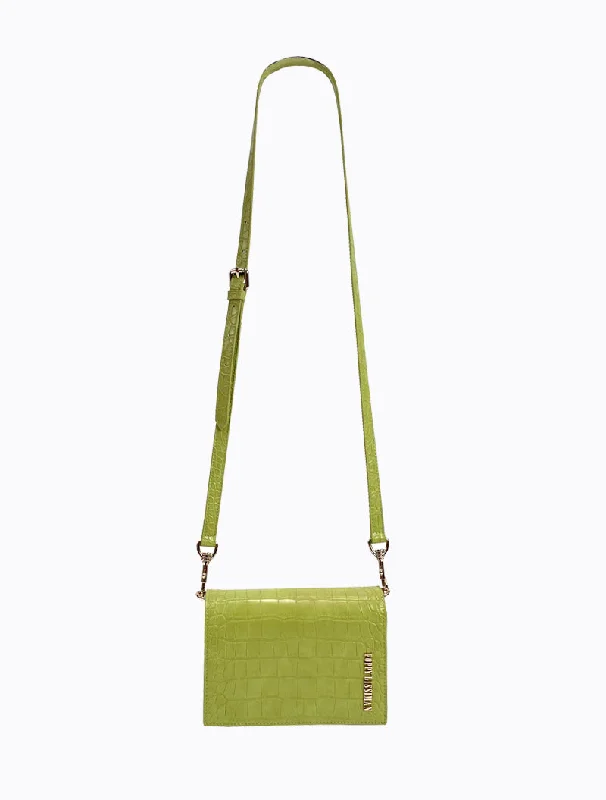 Stylish And Affordable Bags For Every Occasion Felipe Flap Bag - Lime Croc
