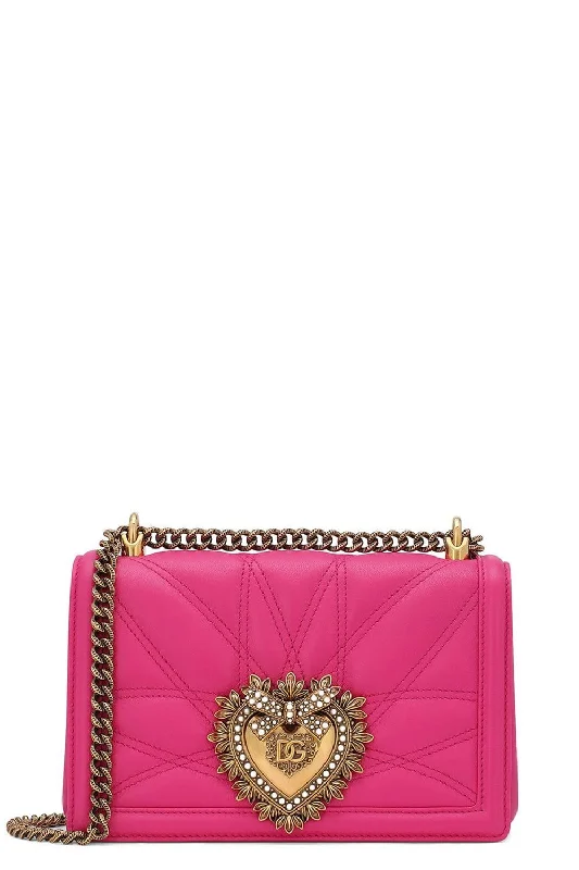 Elegant Bags For Formal Events And Luxury Occasions Heart Logo Quilted Pink Flap Bag