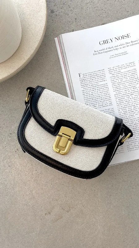 Party Bags For New Year's Eve And Special Occasions Isobel Fabric Saddle Cross Body Bag - Black