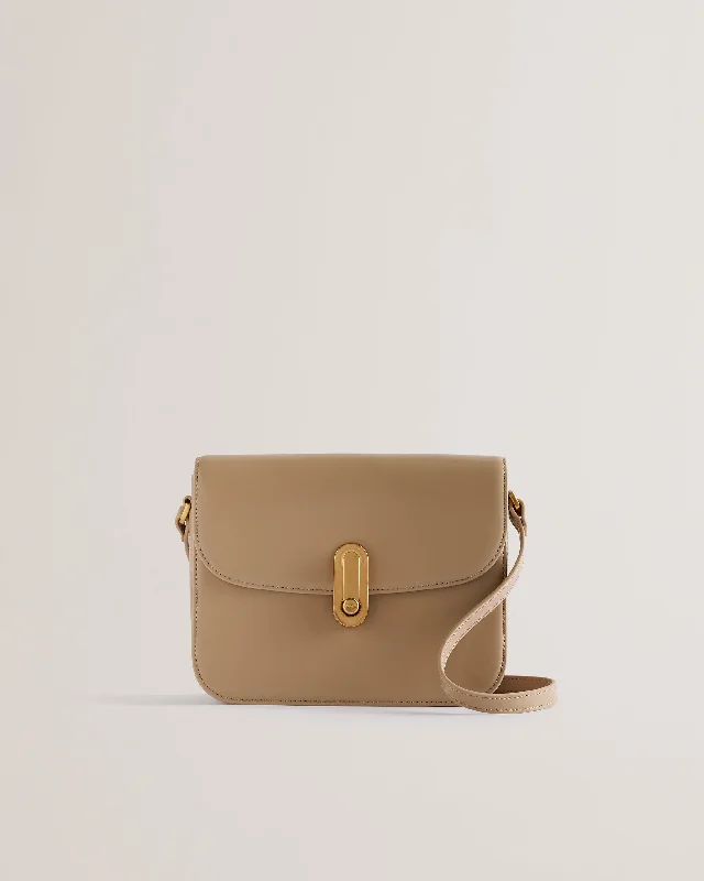 Flash Sale On Premium Bags Kkayli Polished Leather Satchel Bag Taupe