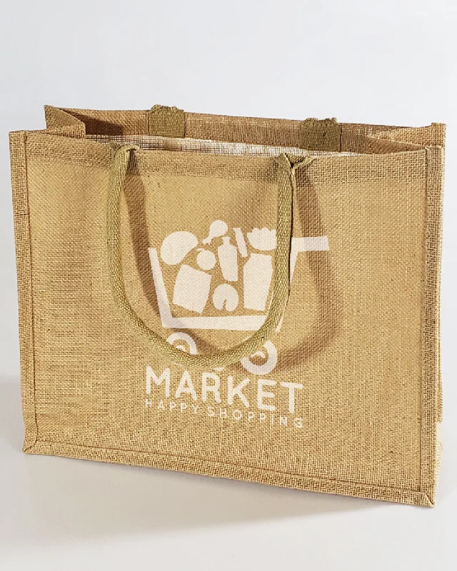 Urban Bags For City Life And Streetwear Fashion Large Burlap Shopping Tote Bags - Customized Logo Jute Tote Bags - TJ889