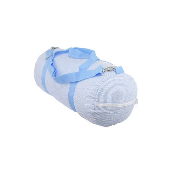 Bags With Discounts Light Blue Seersucker Weekender Duffle