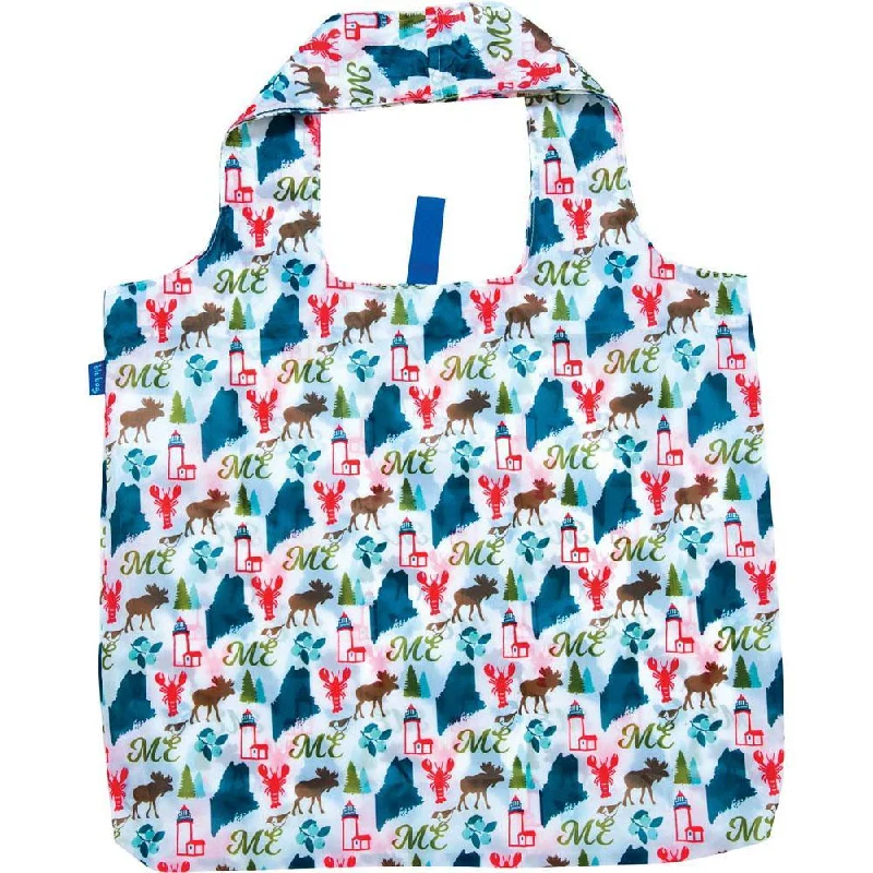 Luxury Bags For Working Professionals Maine Blue Blu Reusable Shopping Bag - Machine Washable