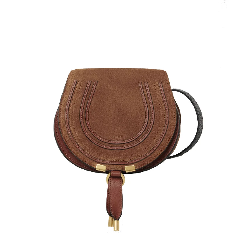 Vintage-Inspired Marcie Mini Satchel Suede, Tan / Black